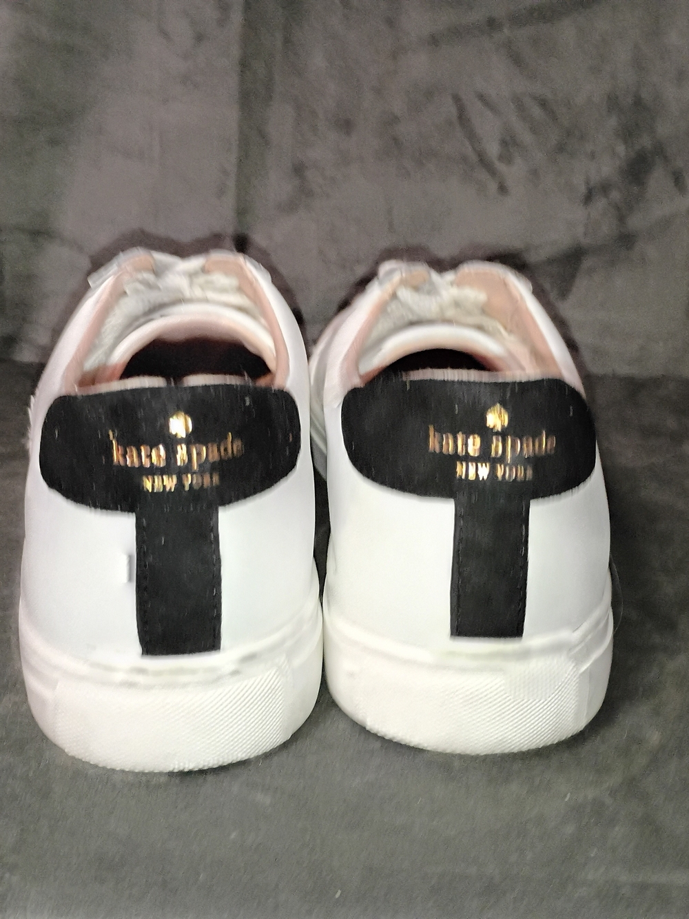 kate spade Fez White Sneakers with Black Spade Accent Size 11 EUC - Picture 6 of 13